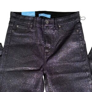 7 For All Mankind High Waist Skinny Jeans Glitter Sparkle Denim Size 28 (US 7)